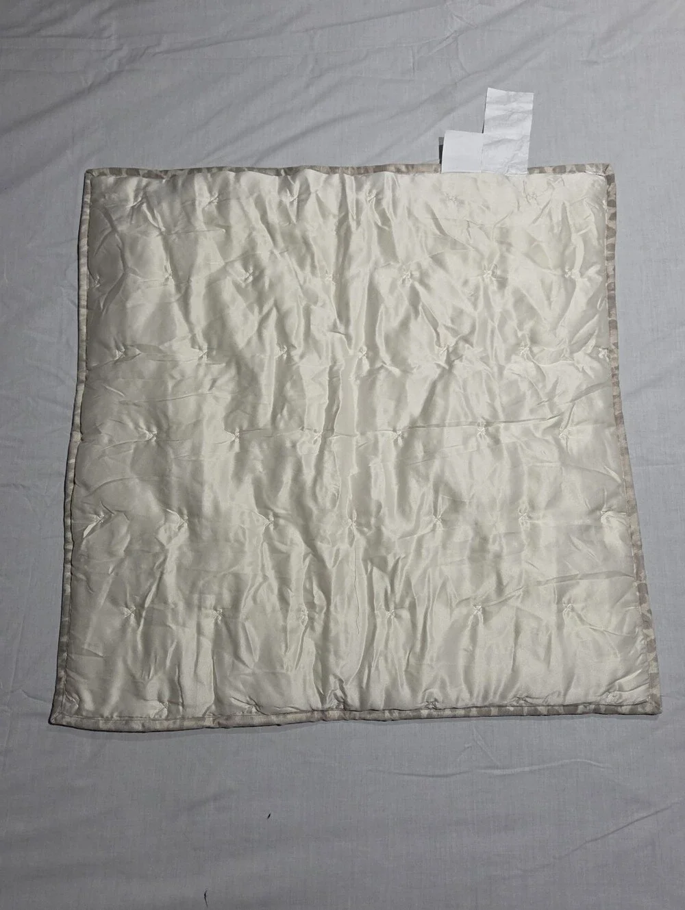 Z Gallerie Silvery Gold Leopard Print Satin Quilted Euro Pillow Sham ONE